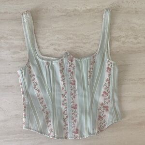 WeWoreWhat Pastel Floral Stripe Tank Top